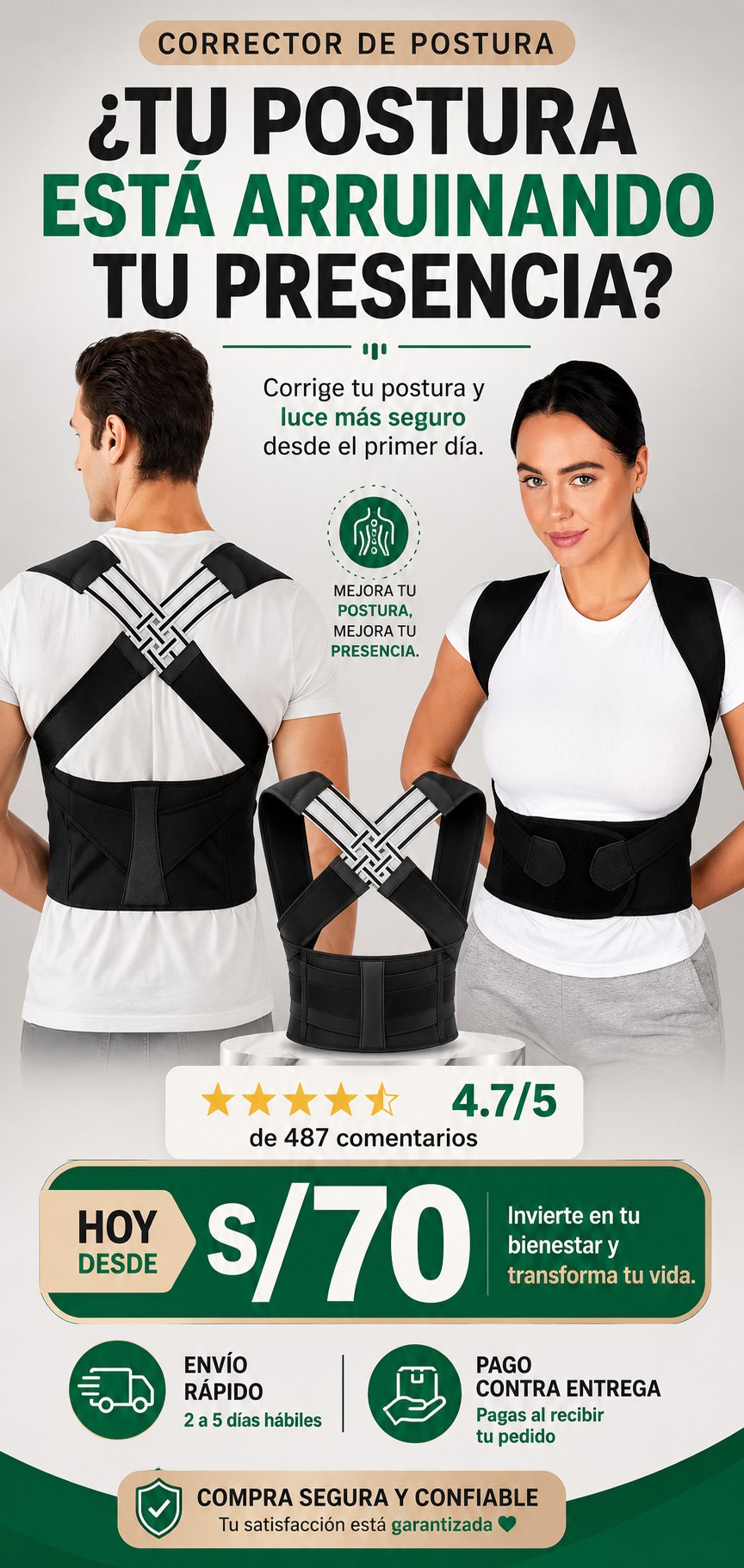 Corrector Postural Premium | Alivio y Soporte Diario